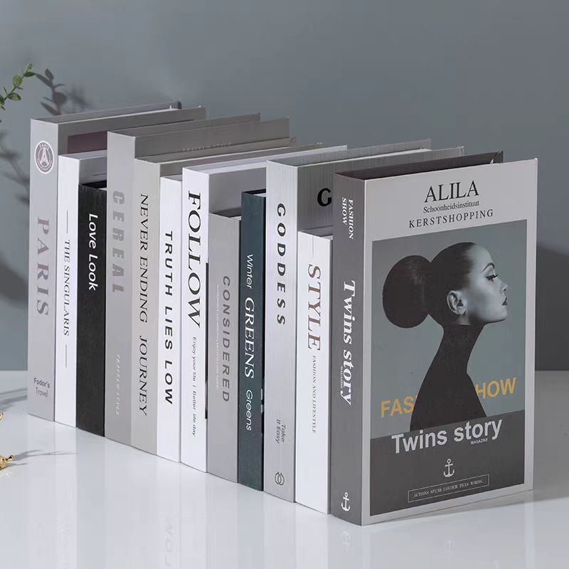 โมเดิร์นเลียนแบบหนังสือหรูหราจำลองห้องนั่งเล่นตกแต่งบ้าน – โปรปัง