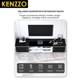 พร้อมส่ง KENZZO: ชั้นวางทีวี ตู้วางทีวี ขนาด 5 ฟุต/ 6 ฟุต สไตล์ Minimal เรียบหรู จัดเก็บของได้จุใจ Kimberly TV Cabinet