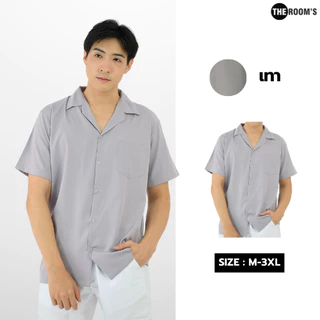 THE ROOM'S - เดอะรูม เสื้อฮาวาย แขนสั้น ไม่ต้องรีด ธีมสีเอิร์ทโทน