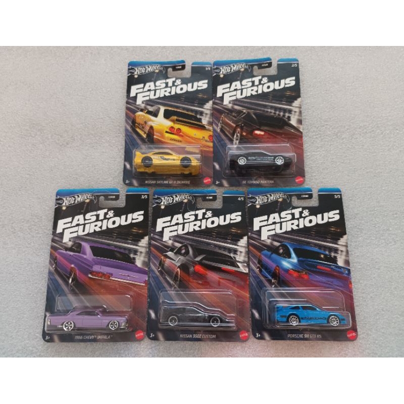 Hotwheels  NISSAN SKYLINE GT-R (BCNR33)DE TOMASO PANTERA1966 CHEVY IMPALA NISSAN 350Z CUSTOMPORSCHE 