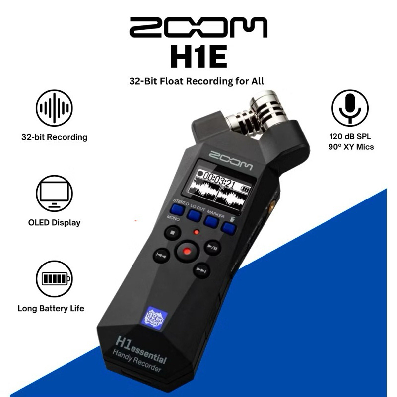 ZOOM H1essential 32-Bit Float Portable Recorder เครื่องบันทึกเสียง ประกันศูนย์ไทย 1 ปี