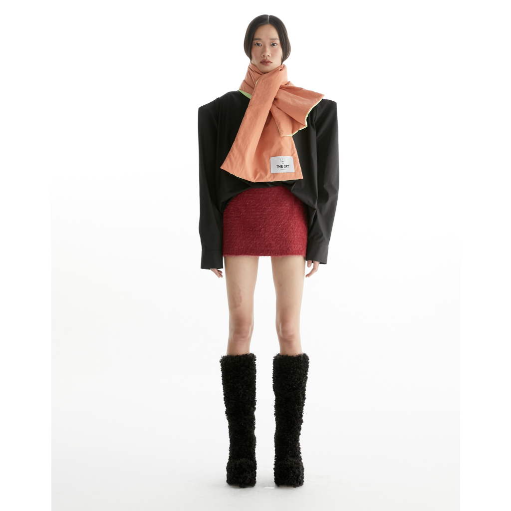 The SRT X14 (TBL245) Snowpiercer Oversized Shirt - เสื้อเชิ้ตโอเวอร์ไซส์แขนยาว ปกแหลม สีดำ — صورة 7