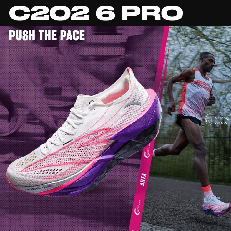 [C202 6 pro] ANTA Women มาราธอน Running Shoes CarbonFiber รองเท้าวิ่งมาราธอน 1224D5571 Official Stor