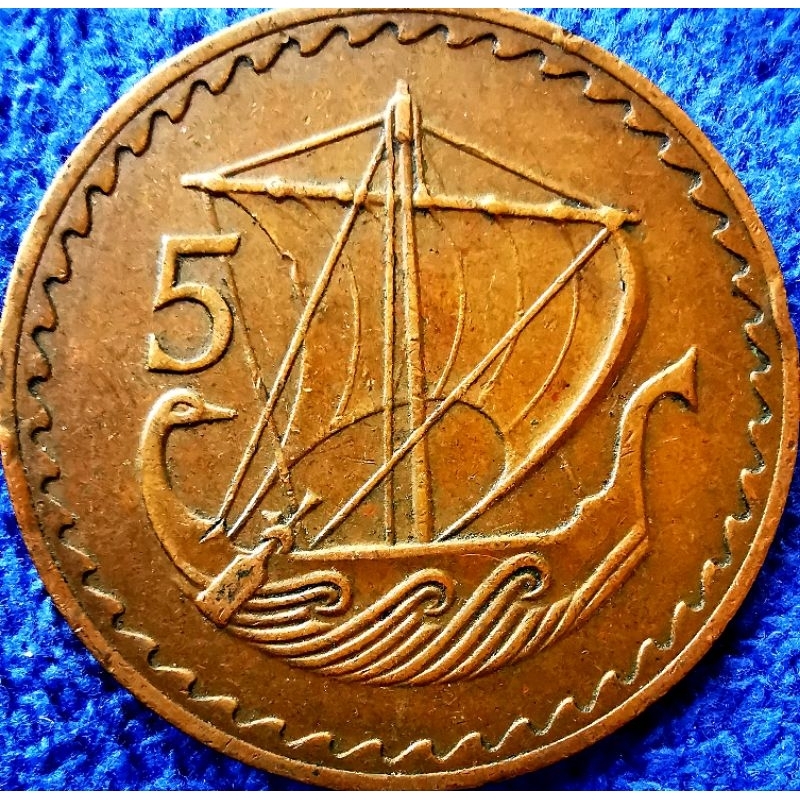 เหรียญประเทศ​ไซปรัส​ Cyprus, 5 Mils, #3225T, ใช้แล้ว