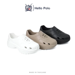 Hello Polo รองเท้าแบบสวม รองเท้าแฟชั่นลําลอง สําหรับผู้ชาย เบาสบาย พื้นหนา กันลื่น แบบกันน้ำ ทนต่อการสึกหรอ ลำลองHP8044
