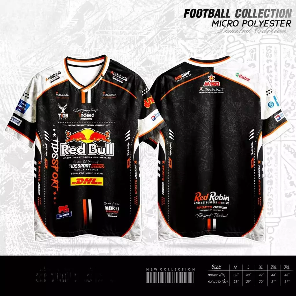 เสื้อยืด FOOTBALL Red Bull new เสื้อกีฬา ผ้าไมโครมันพรีเมี่ยมเกรดA