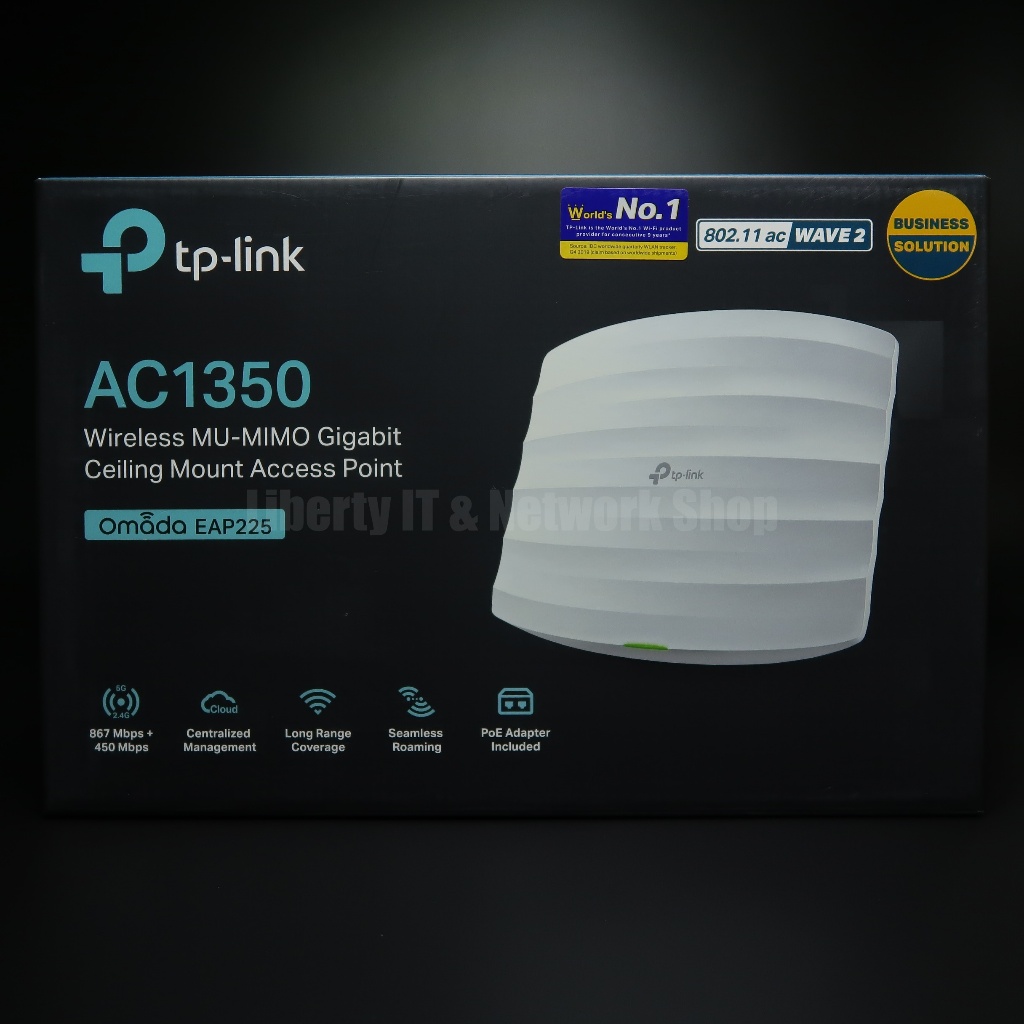 (มือสอง) TP-LINK EAP225 สภาพนางฟ้า99% มีประกันศูนย์ไทย LT อุปกรณ์ครบยกกล่องเหมือนของใหม่