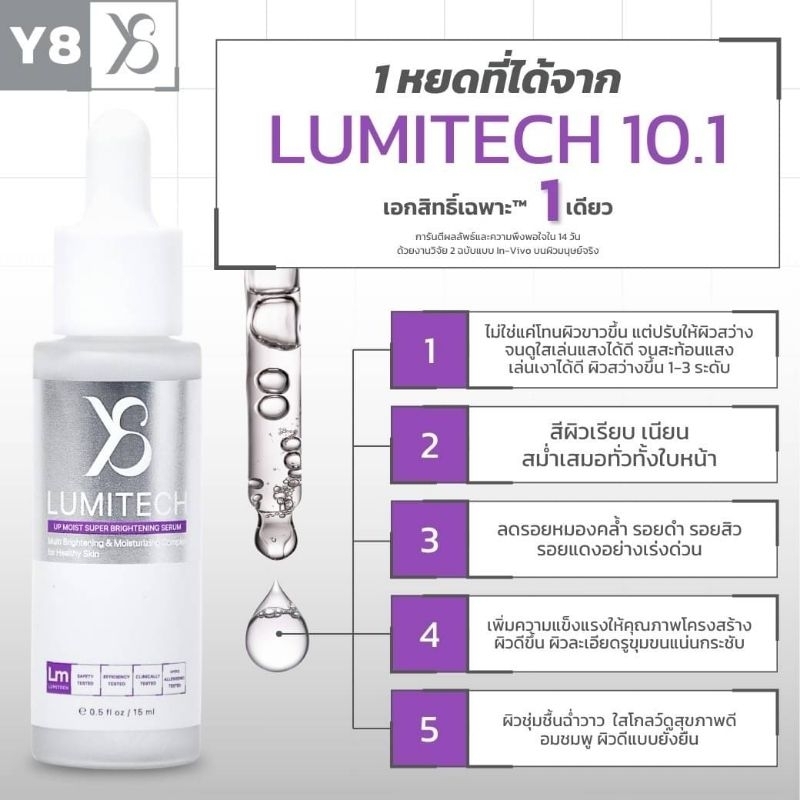 ส่งด่วน ! ลูมิเทค Lumitech เซรั่มหน้าใส 2 ขวด แบรนด์Y8