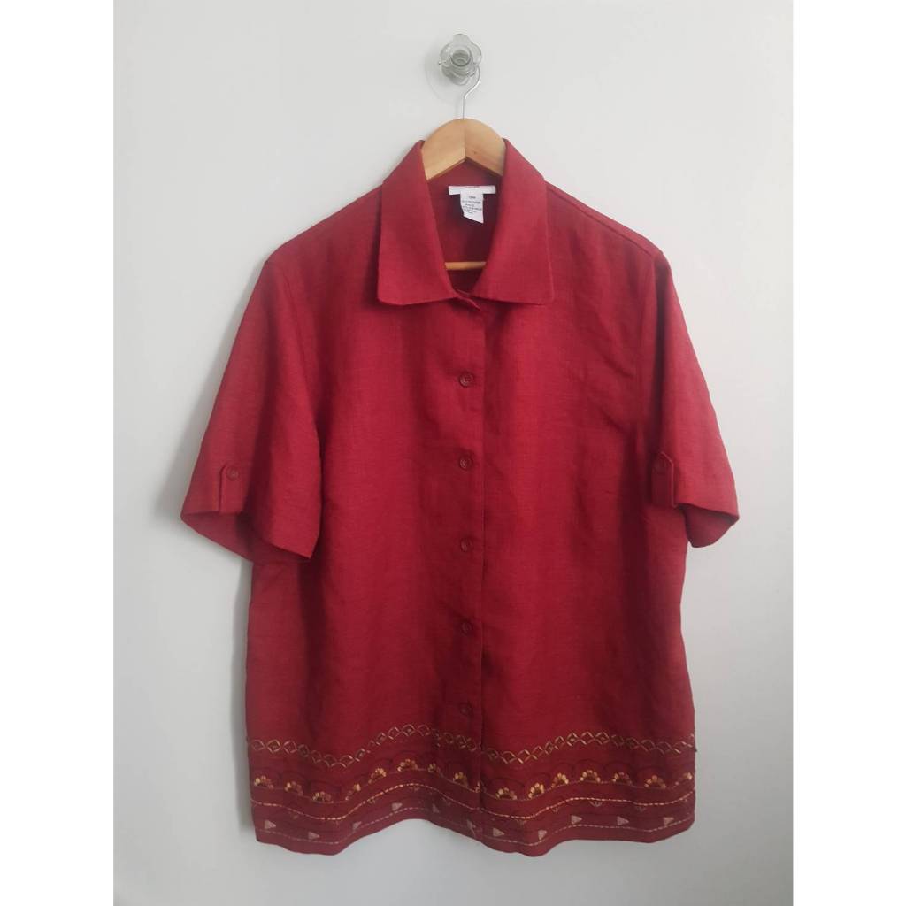 RB-5เสื้อโพลีปักลายชายเสื้อ Alfred Dunner 18W 50/27**จุดดำ