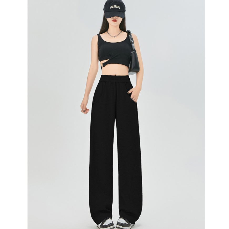 Missyo  กางเกงกีฬาสตรี กางเกงลำลองเอวสูง กางเกงลำลองผ้าฝ้าย 5 สีให้เลือก - รูปที่ 5