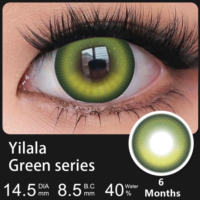 คอนแทคเลนส์ การมองเห็น (0.0~-4.50) ขนาดตาใหญ่ ใช้ได้ครึ่งปี ใส่สบาย คอนแทคเลนส์สีเขียว (จัดส่งจากไทย & จัดส่งรวดเร็ว) - รูปที่ 3