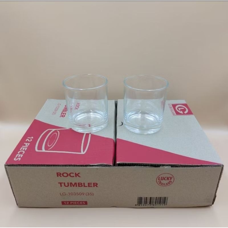 (12ใบ)แก้วใส ทรงกระบอกเตี้ย LG-103509(35) 1กล่อง12ใบ