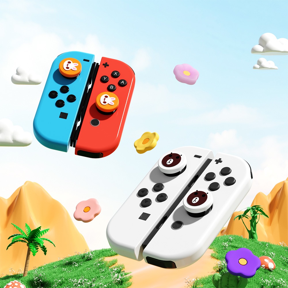 ครอบปุุ่ม ปุ่มยาง PS5 Portal / Nintendo Switch / OLED / LITEซิลิโคนนิ่ม ฝาครอบปุ่มจอยสติ๊กสําหรับ อุปกรณ์เสริมฝาครอบปุ่ม