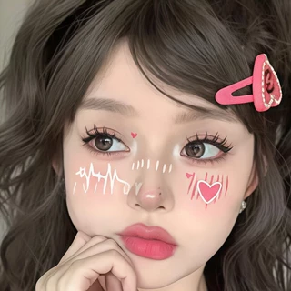 แทททูติดหน้า ลายการ์ตูน หัวใจ SD