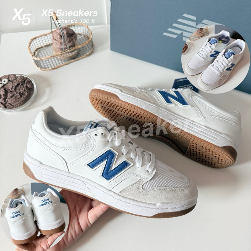 new balance ของแท้ 100% New Balance 480 สีขาวน้ำเงิน