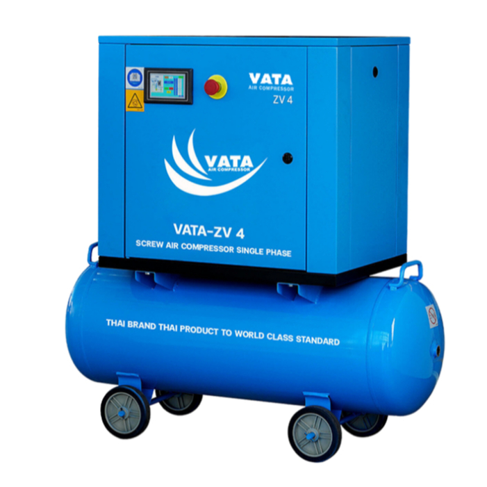 ปั๊มลมสกรูไฟบ้าน VATA รุ่น ZV-4 ขนาด 5.5 แรงม้า ไฟฟ้า 220V ครบชุด พร้อมใช้งาน ประกันสินค้า 1 ปี