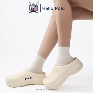 Hello Polo รองเท้าแตะผู้หญิง รองเท้าหัวโต ขาว 3.5cm พื้นหนา กันลื่น กันน้ำ ทนต่อการสึกหรอ ผู้หญิง เหมาะกับฤดู HP8009