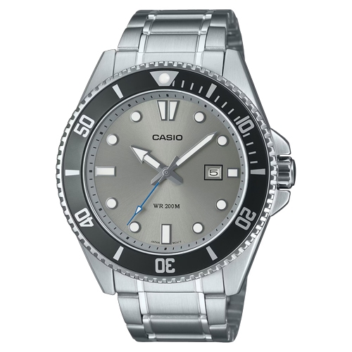 CASIO นาฬิกาข้อมือผู้ชาย สายแตนเลส รุ่น MDV-107D,MDV-107D-8A