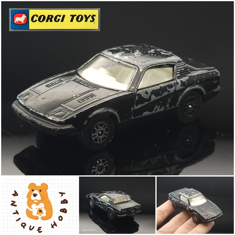 👑โมเดลรถเก่าของเล่นเก่า 1/64 รถสะสมโบราณยุค60s-80s มือสอง:CORGI TRIUMPH TR7 สีดำ👑
