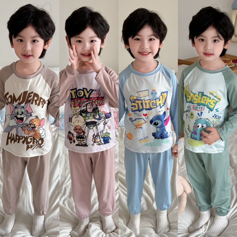 พร้อมส่งในไทย ชุดนอนเด็กชาย/ป้ายBB kids/ผ้าcottonนิ่ม/สินค้าถ่ายจากงานจริงค่ะ