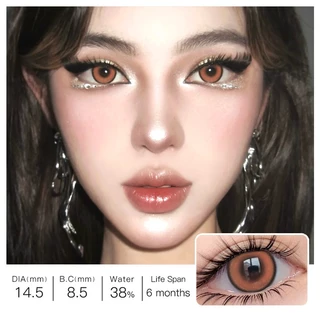 คอนแทคเลนส์สี เส้นผ่านศูนย์กลาง 14.5 มม. เลนส์นิ่ม สีเขียว/น้ำตาล