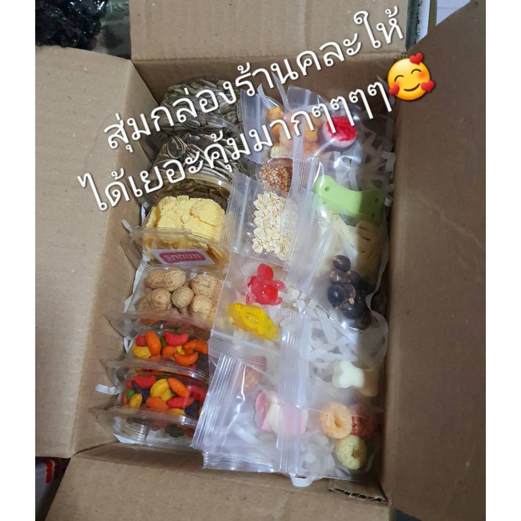 กล่องสุ่ม อาหารและขนมสำหรับสัตว์ฟันแทะ หนูแฮมเตอร์ ชูก้าไรเดอร์ เม่นแคระ ดอร์เมาส์ กระต่าย กระรอก หนู นก เยอะมาก