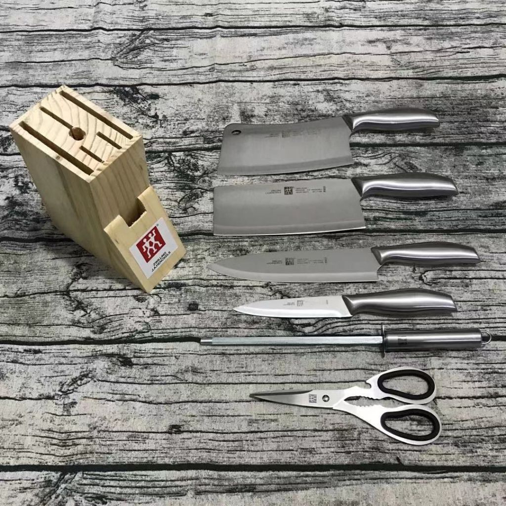ZWILLING ชุดมีด, มีดครัวสแตนเลสอเนกประสงค์สำหรับใช้ในครัวเรือน 7 ชิ้นชุดเครื่องครัว, มีดเชฟนำเข้าพร้