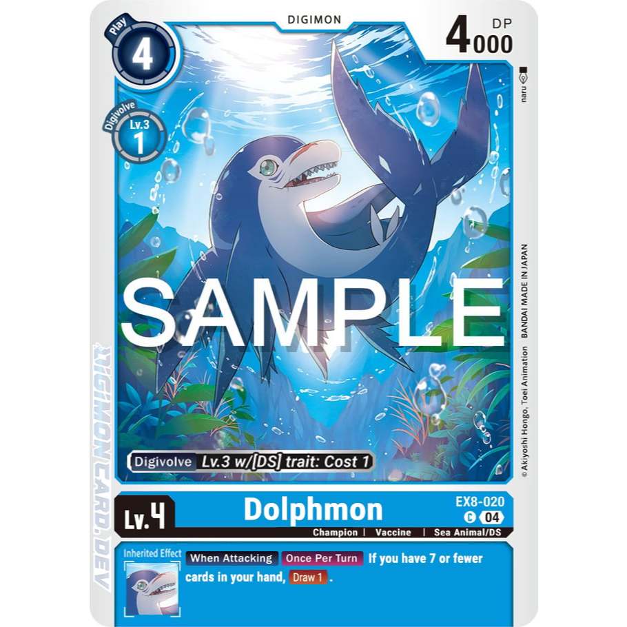 [Digimon] Dolphmon EX8-020 Digimon Card การ์ดสะสมดิจิม่อน ร้านDDN
