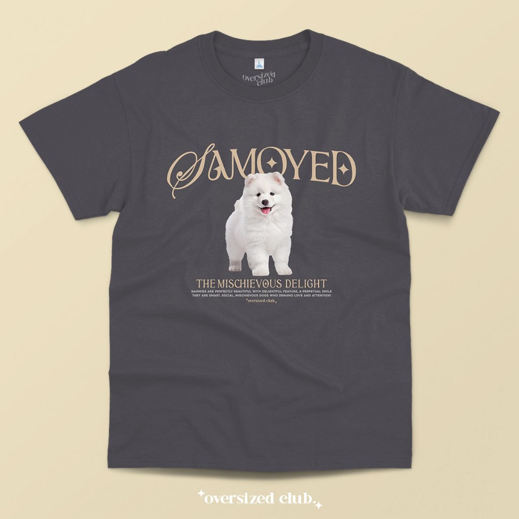 เสื้อยืดสกรีนลายหมา Samoyed ซามอยด์ [Classic Cotton 100% by Oversized Club]