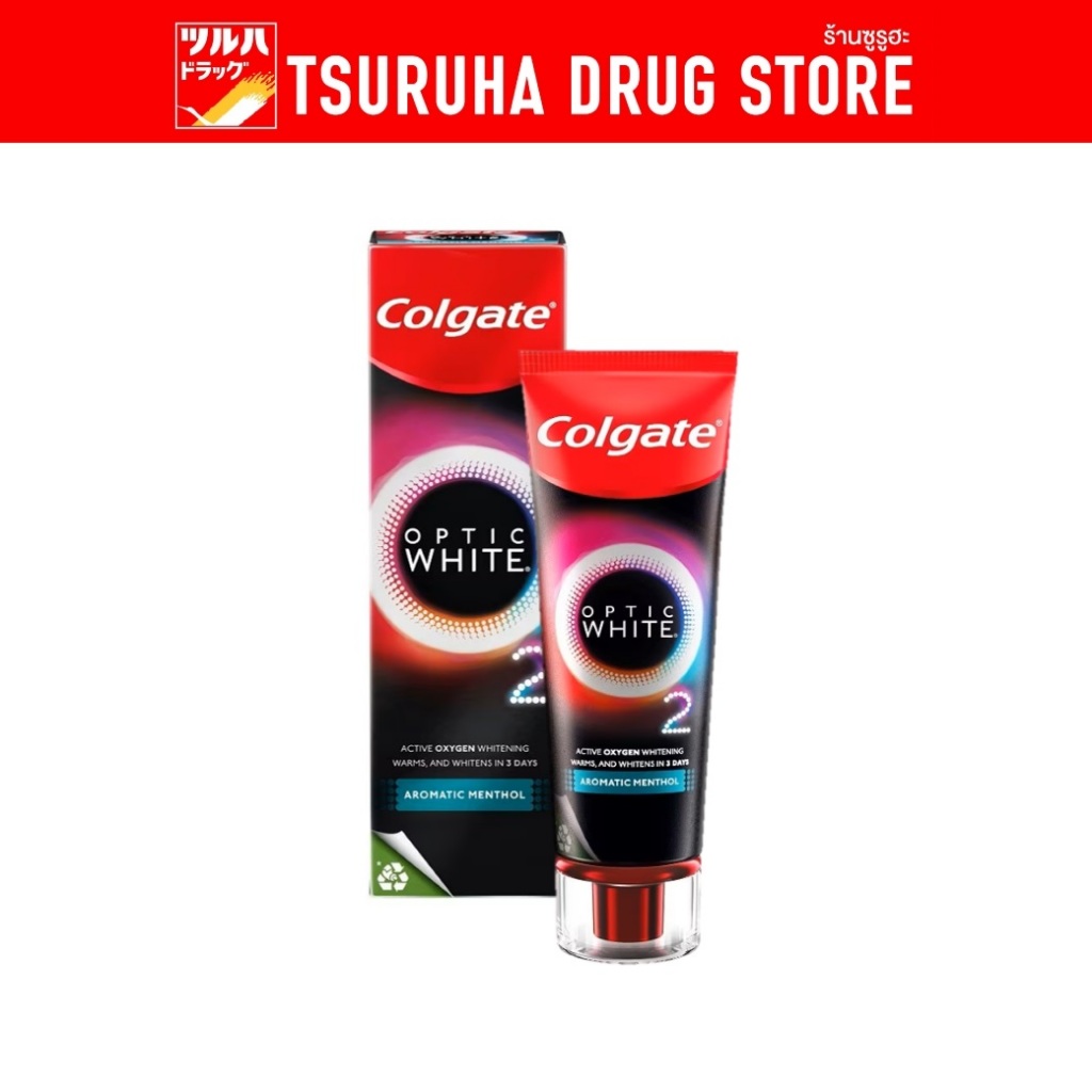 คอลเกต ยาสีฟัน อ๊อพติค ไวท์ โอทู อะโรมาติก เมนทอล 85 กรัม Colgate Toothpaste Optic White O2 Aromatic Menthol 85 G.