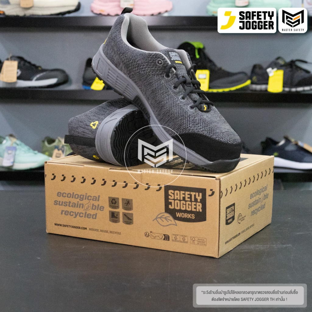 [รับประกัน3เดือน] Safety Jogger รุ่น ECONILA S1 LOW รองเท้าเซฟตี้ น้ำหนักเบา หัวคอมโพสิท กว้างพิเศษ ซับแรงกระแทก ESD