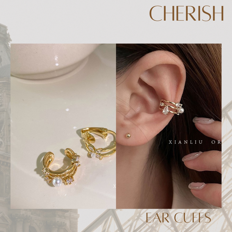 [CR83][CHERISHxMIHREH] ear cuffs เครื่องประดับหู สีทอง 1 ชิ้น