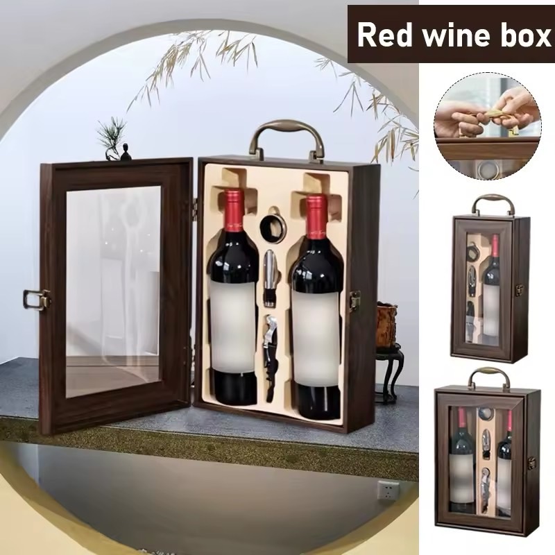 กล่องใส่ขวดไวน์ red wine packaging gift box1ขวด/2ขวด กล่องใส่ไวน์