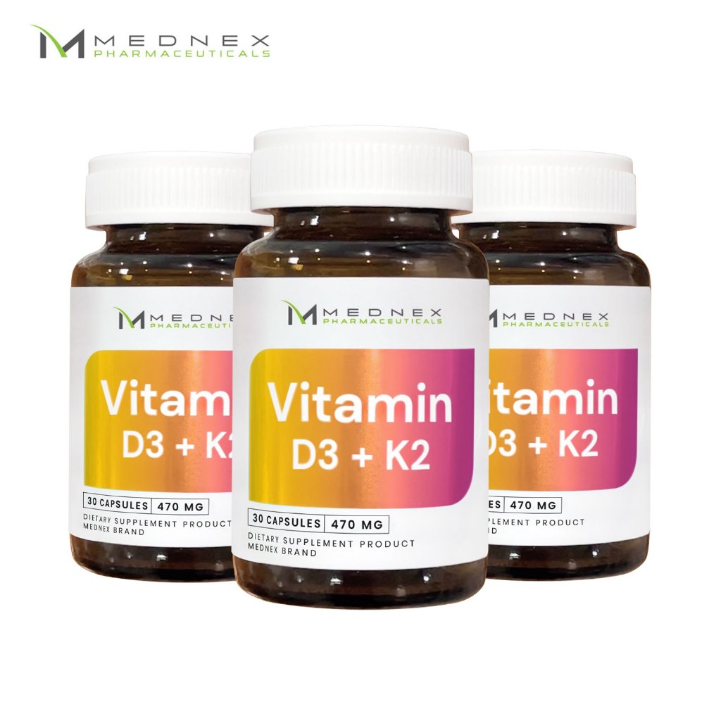 [แพ็ค 3 ขวด] วิตามินดี3เค2 Vitamin D3K2 MEDNEX เมดเน็กซ์ วิตามินดี3 วิตามินเค2 Vitamin D3 K2 วิตามิน