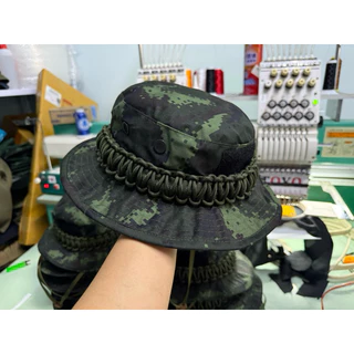 หมวกปีก สั้นสีดำ หมวกปีกถักเชือกพาราคอร์ดสีดำ ติดตีนตุ๊กแกหน้าหมวกขนาดรอบหัว58-60ชม และลายพรางอื่นๆ#สินค้ามีพร้อมส่ง