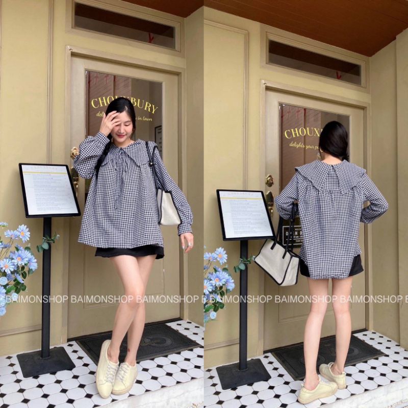 💰 MahahengCloset 💰มินิเดรสคอปกผูกโบว์🎀 ผ้าแดบบี้ใส่สบายสุดๆ เพิ่มดีเทลแขนพอง น่ารักจนใจละลาย💕 - รูปที่ 2