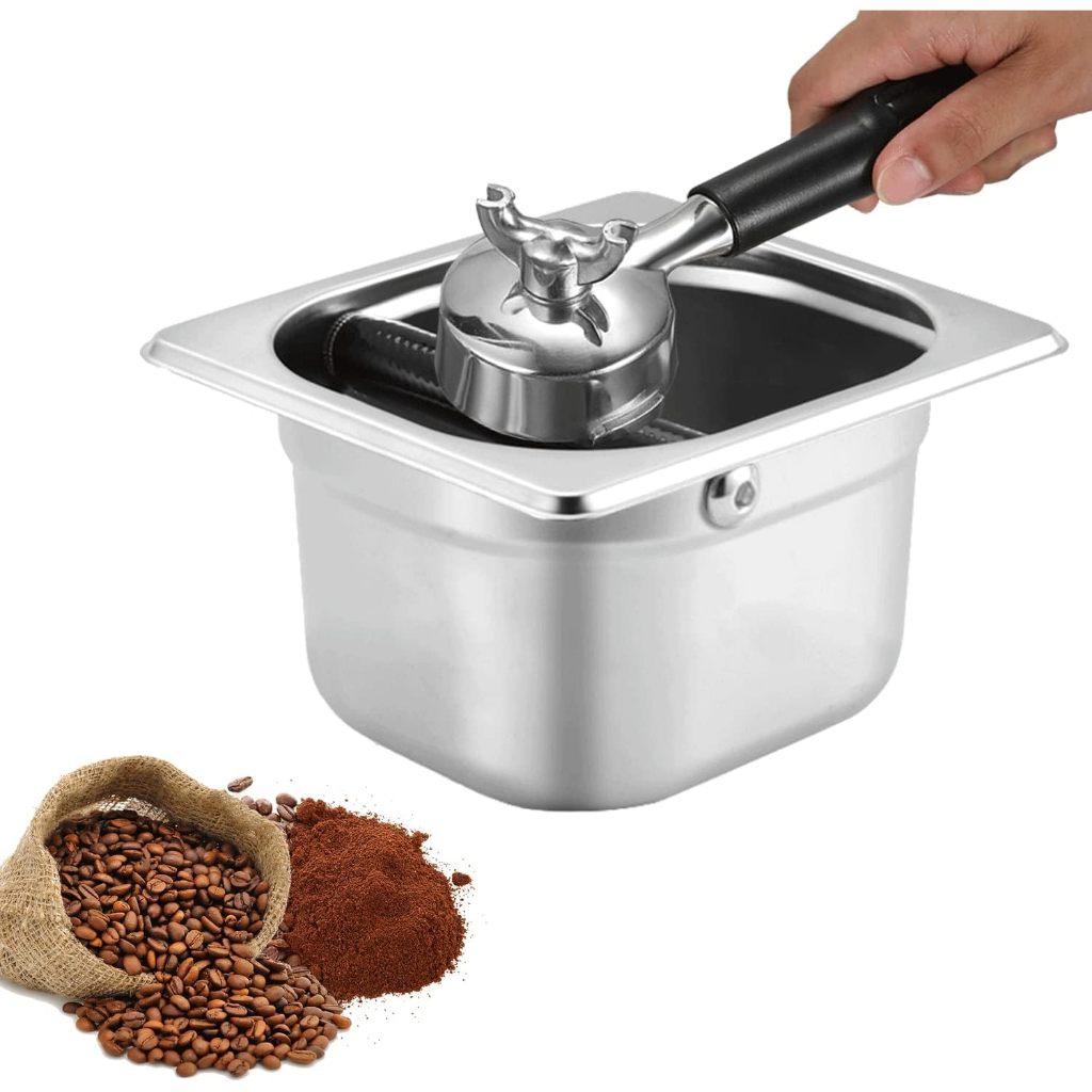 ถังเคาะกาแฟ ถังเคาะกาก ฟู้ดเกรด เหล็กสแตนเลสเอสเปรสโซ่สที่วางกาแฟคอนเทนเนอร์กล่องเคาะได้ C33