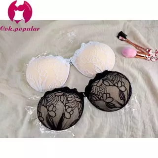 #037 บราปีกนก​ลายลูกไม้  บราเจ้าสาวบราดูมดูมบราลูกไม้ดำล้วน COK