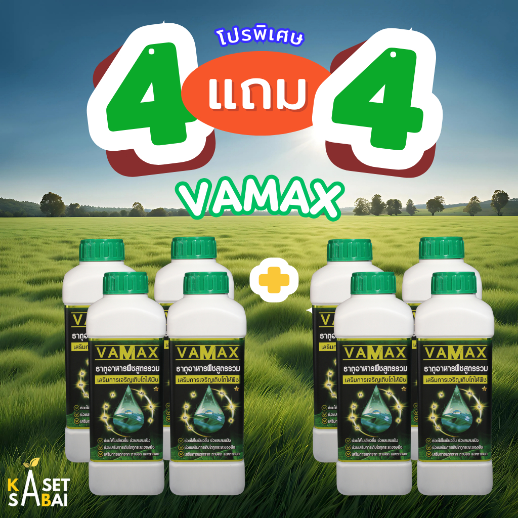 VAMAX 4แถม4 ปุ๋ยธาตุอาหารรวม เสริมการเจริญเติบโต  จัดส่งฟรี
