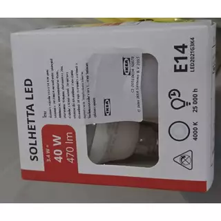 IKEA หลอดไฟ LED SOLHETTA RYET E14 แสงสีขาว ขาวเหลือง หลอดใส้ หลอดเกลียว ประหยัดไฟ ราคาหลอดละ