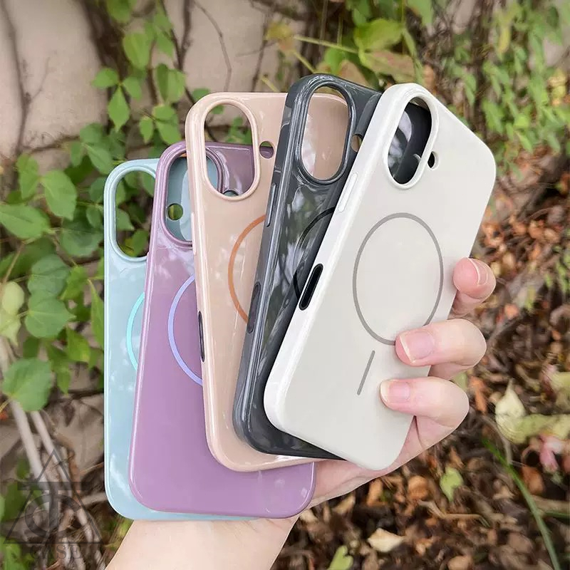 เคสโทรศัพท์แบบมันวาว เข้ากันได้กับ iPhone 16 15 14 13 12 11 Pro Max กลิตเตอร์,พร้อมฟังก์ชั่นการชาร์จแบบไร้สายแบบแม่เหล็ก
