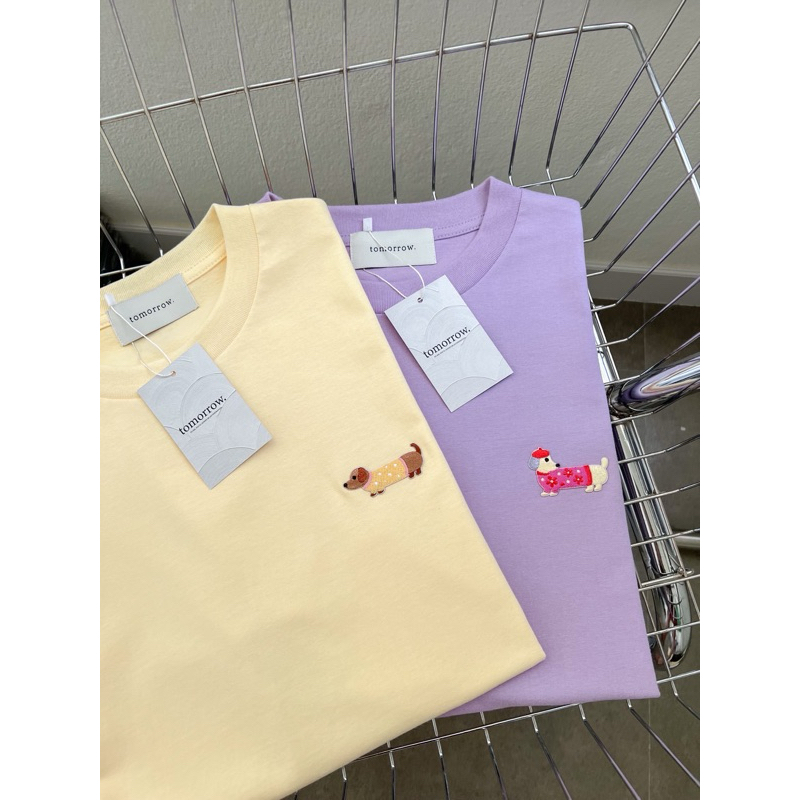 tomorrow. เสื้อยืด Oversize ผ้าหนานุ่ม ปักลายน้องหมา