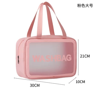 สีฟ้า กระเป๋าเครื่องสําอาง กระเป๋ากันน้ำ กระเป๋าแต่งหน้าแบบใส