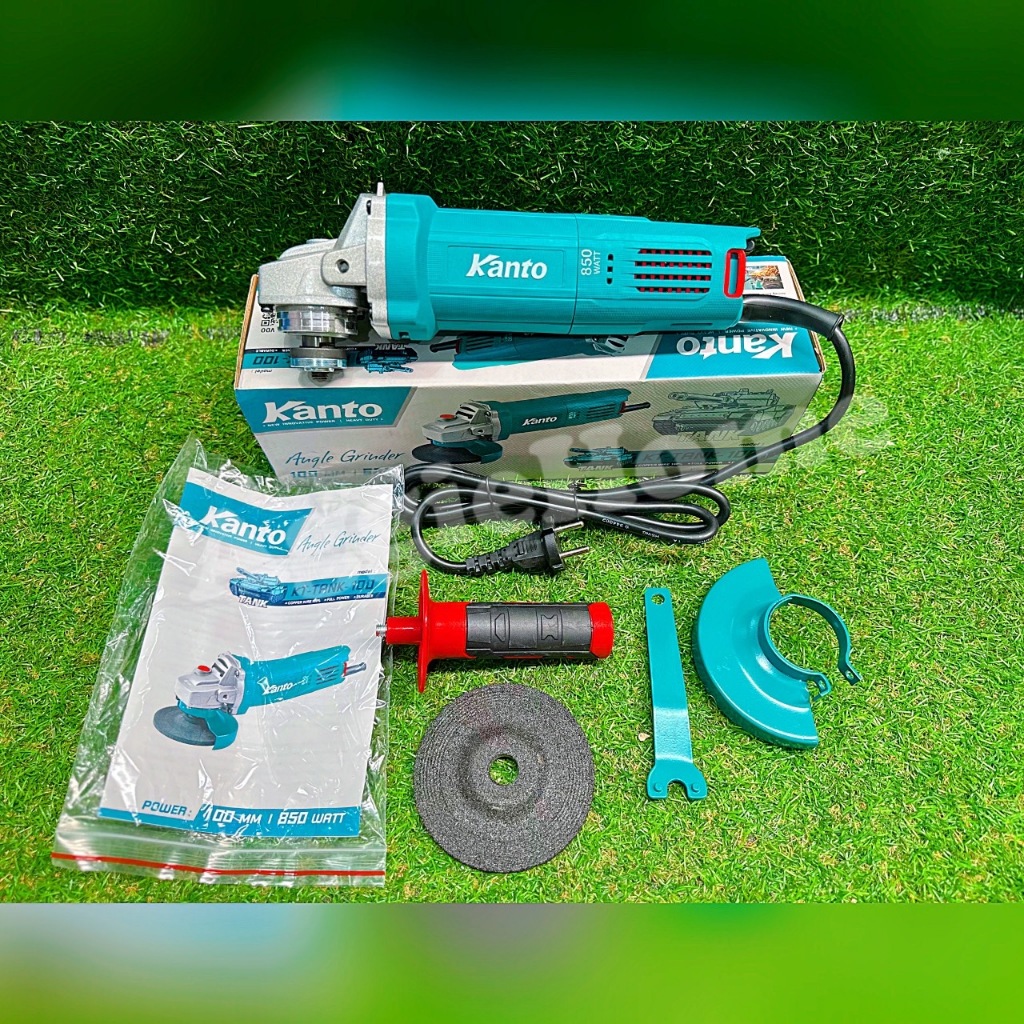 KANTO เครื่องเจียร์ รุ่น KT-TANK-100 4 นิ้ว 850 วัตต์ (COPPER WIRE 100%) เครื่องเจียร์ไฟฟ้า สวิตซ์ท้ายเครื่อง เจียร์ ตัด