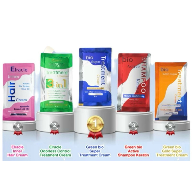 Green bio Super Treatment 5 สูตร สีน้ำเงิน,สีเขียว,สีแดง