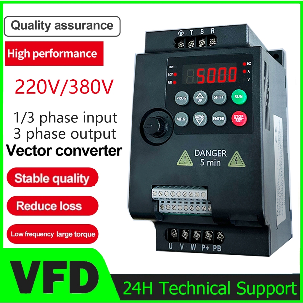 220V 380V 1Phase 3 Phase Frequency Converter Adjustable Speed Drive Frequency Inverter Economical VFD 0.75KW 1.5KW 2.2KW