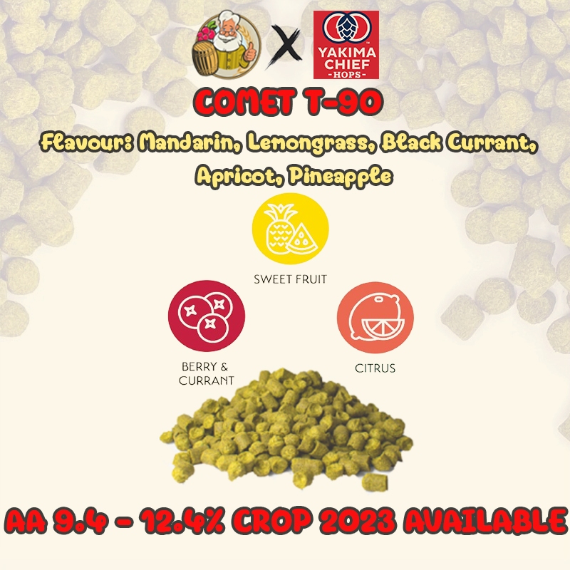 โคเมท ฮอปส์ Comet Hops PELLET HOPS (T90) Crop Year 2023 hops ทำเบียร์ hops beer ฮอปทำเบียร์ hops Com