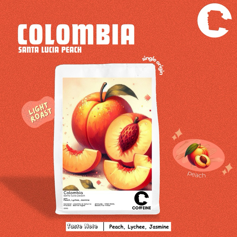 เมล็ดกาแฟ Colombia Santa Lucia “Peachy”  ขนาด 100 - 200 กรัม  |  CRAFT FEIN