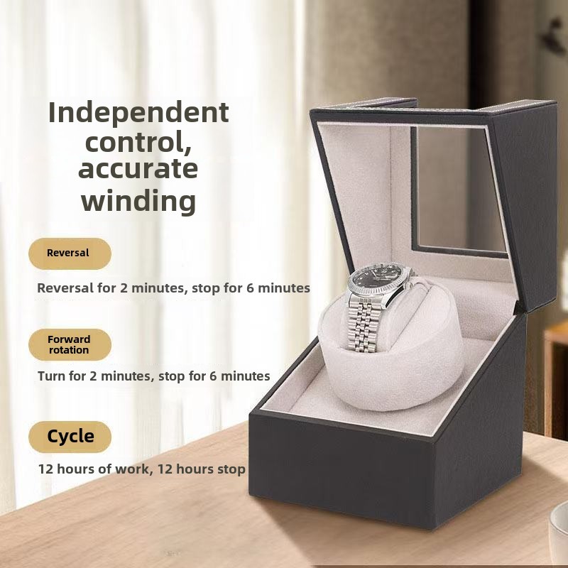 กล่องหมุนนาฬิกา 1 เรือน PUหนังคลาสสิก กล่องนาฬิกา  watch winder เครื่องหมุนนาฬิกา