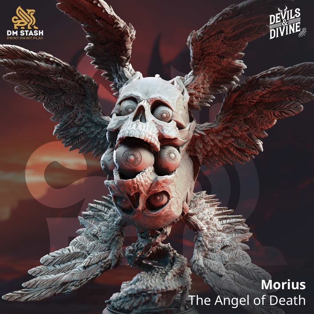 DnD Monster I Morius - The Angle of Death Iโมเดลบอร์ดเกม (งานเรซิ่นยังไม่ลงสี) ฐาน 3 นิ้ว